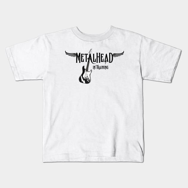 metalhead in training Kids T-Shirt by mystudiocreate